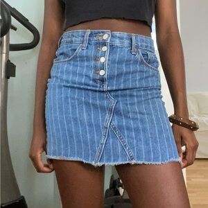 Stripped denim skirt